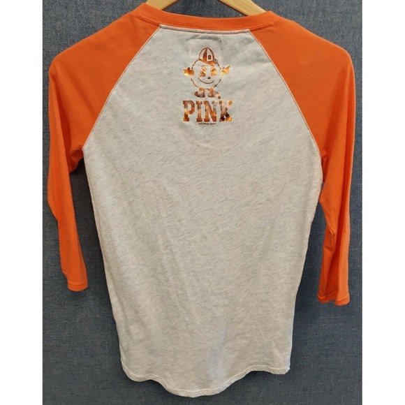 VICTORIAS SECRET PINK COLLEGIATE SYRACUSE "GO'CUSE" ORANGE VNECK 3/4 SLEEVE NWOT - Picture 4 of 5